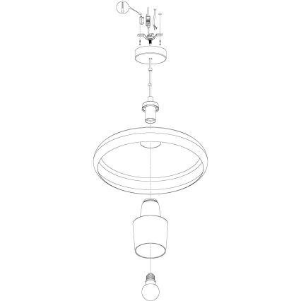 Eglo 99032 - LED RGB Dimbar Ljuskrona med snöre TABANERA-C 1xE27/9W/230V