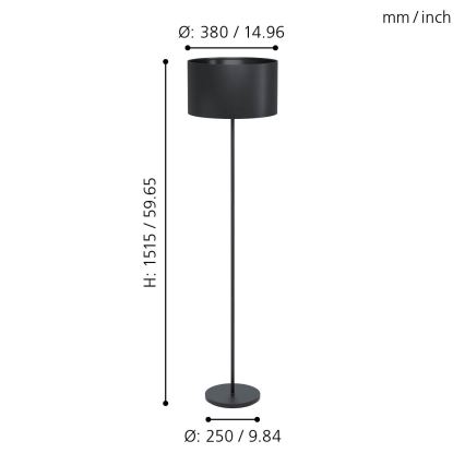 Eglo 99046 - Golvlampa MASERLO 1xE27/40W/230V