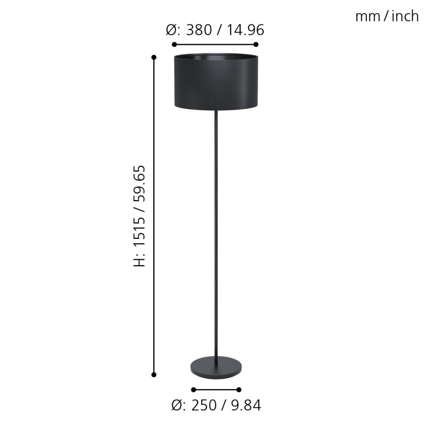 Eglo 99046 - Golvlampa MASERLO 1xE27/40W/230V