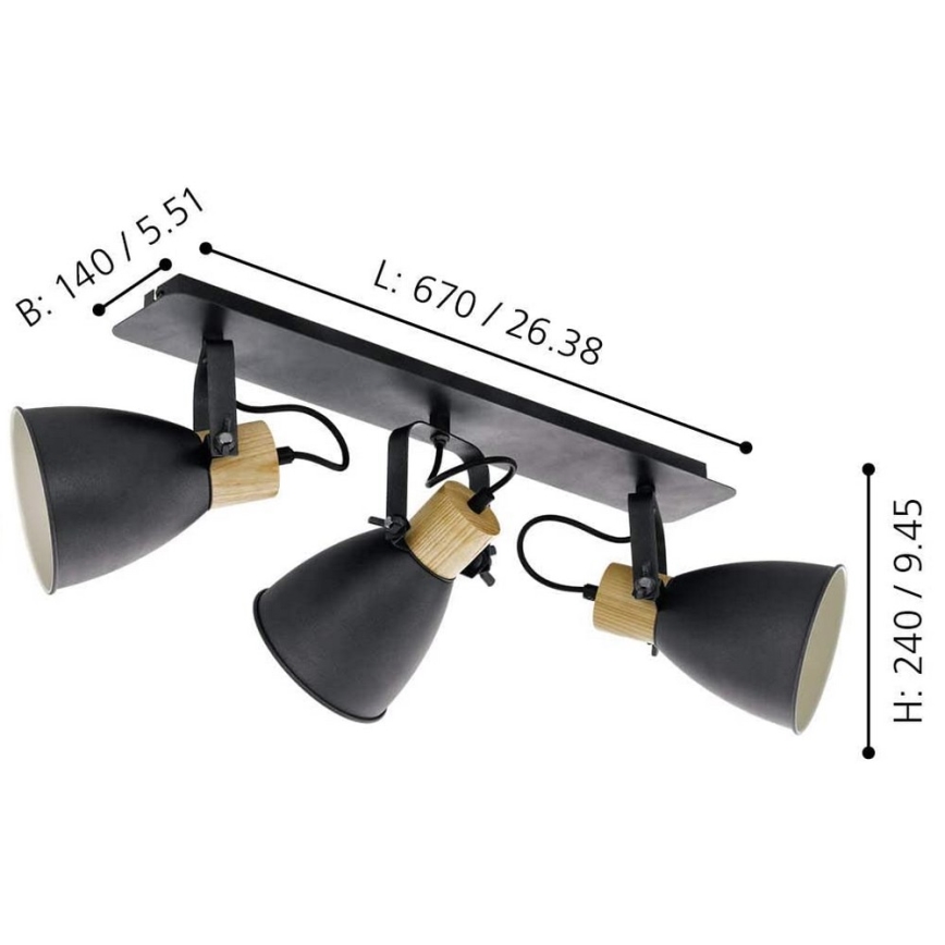 Eglo 99076 - Spotlight COSWARTH 3xE27/40W/230V