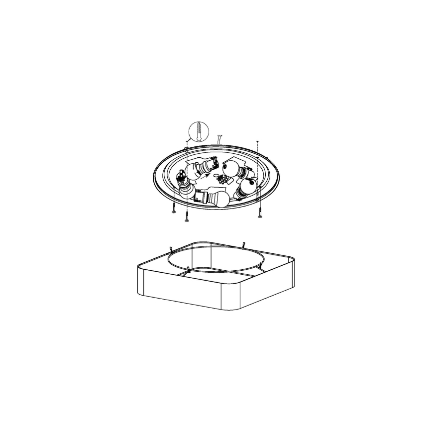 Eglo 99091 - Takbelysning PASTERI fyrkantig 5xE27/25W/230V