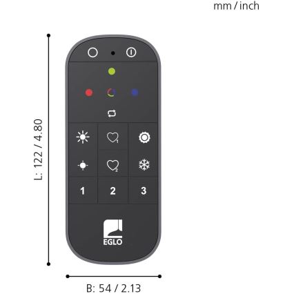 Eglo - Fjärrkontroll  2xAAA Bluetooth ZigBee