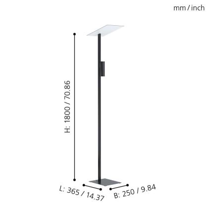 Eglo 99113 - LED Golvlampa BUDEMSEA 2xGU10/5W/230V