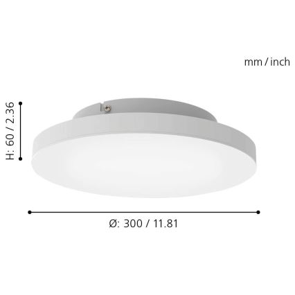 Eglo 99118 - LED RGB Dimbar Takbelysning TURCONA-C LED/15W/230V + Fjärrstyrd
