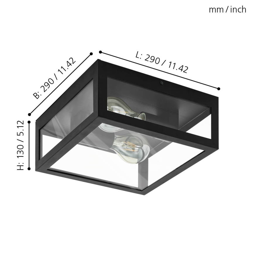 Eglo 99122 - Badrumsbelysning tak AMEZOLA 2xE27/40W/230V