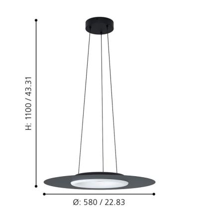 Eglo 99125 - LED RGB Dimbar Ljuskrona med snöre COMPO ROSEO-C LED/16W/230V