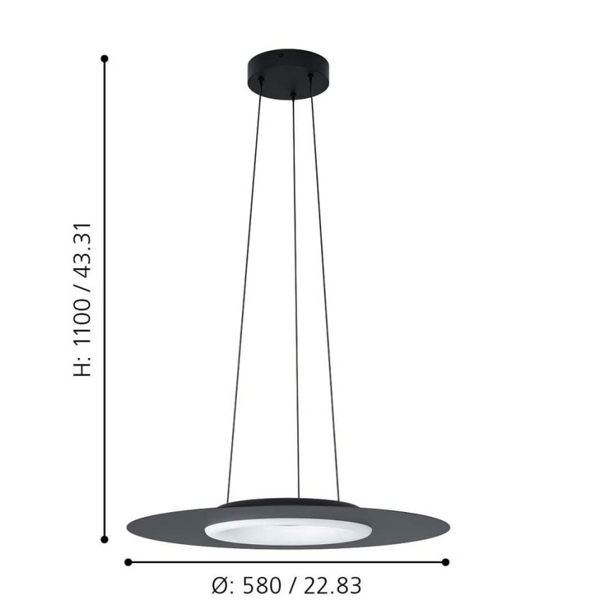 Eglo 99125 - LED RGB Dimbar Ljuskrona med snöre COMPO ROSEO-C LED/16W/230V