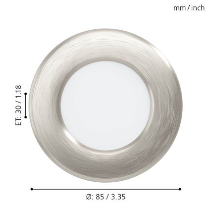 Eglo - LED infälld takarmatur LED/2,7W/230V Ø 8,6 cm