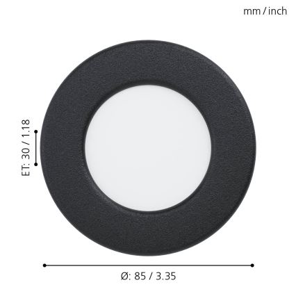 Eglo 99213 - LED infälld Badrumbelysning FUEVA 5 LED/2,7W/230V IP44