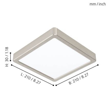 Eglo - LED-taklampa 16,5 W, 230 V, 21x21 cm