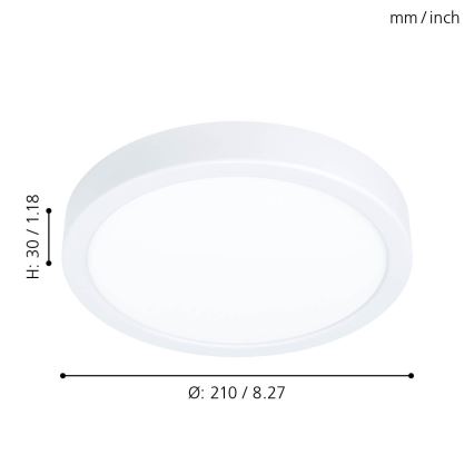 Eglo - Dimbar LED-taklampa LED 16,5 W / 230 V, Ø 21 cm