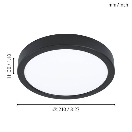 Eglo - Dimbar LED-taklampa, 16,5 W, 230 V, Ø21 cm