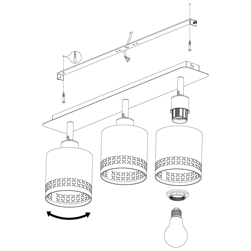 Eglo 99278 - Spotlight ESTEPERRA 3xE27/28W/230V