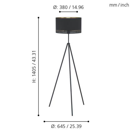 Eglo 99279 - Golvlampa ESTEPERRA 1xE27/40W/230V