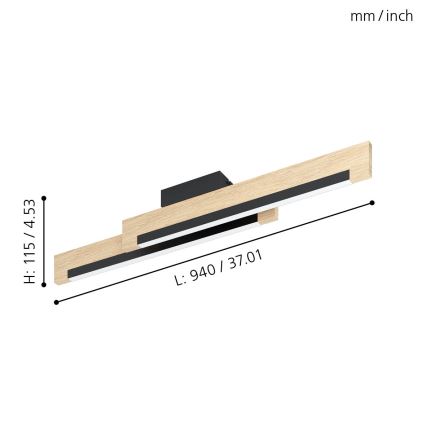 Eglo 99292 - LED Dimbar Takbelysning CAMACHO 2xLED/10W/230V
