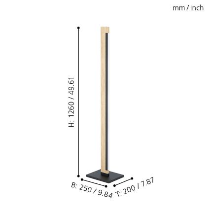 Eglo - LED Ljusreglerad beröring golvlampa CAMACHO LED/22W/230V
