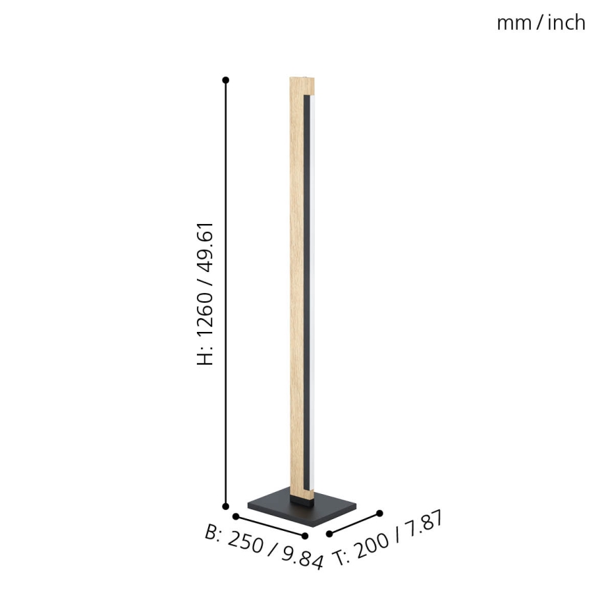 Eglo - LED Ljusreglerad beröring golvlampa CAMACHO LED/22W/230V