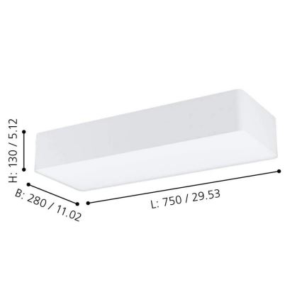 Eglo 99298 - Taklampa POSADERRA 3xE27/28W/230V