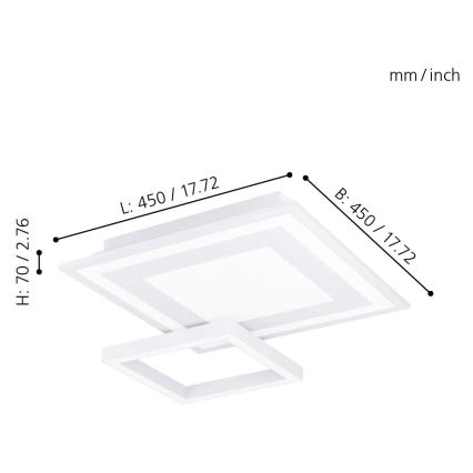 Eglo 99311 - LED RGB Dimbar Takbelysning SAVATAEILA-C LED/20W/230V