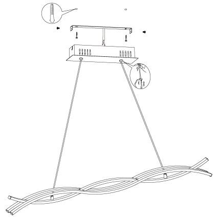 Eglo 99317 - LED Ljuskrona med snöre LASANA LED/36W/230V