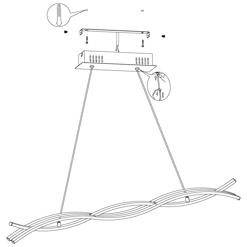 Eglo 99317 - LED Ljuskrona med snöre LASANA LED/36W/230V