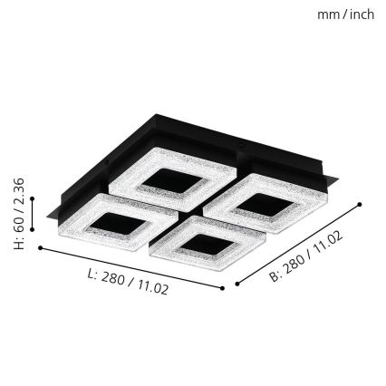 Eglo 99326 - LED Takbelysning FRADELO 4xLED/4W/230V