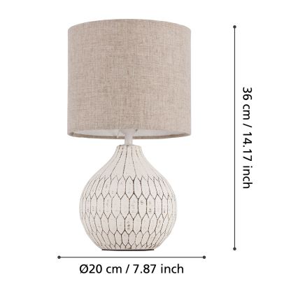 Eglo 99332 - Bordslampa BELLARIVA 1xE27/40W/230V