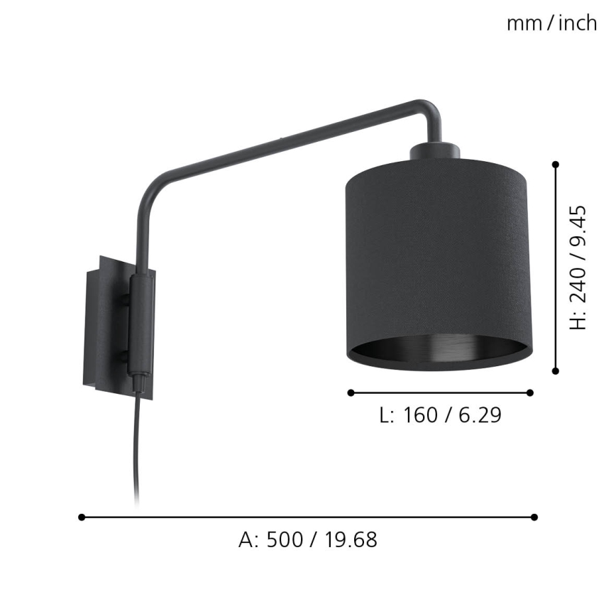 Eglo 99348 - Väggbelysning STAITI 1xE27/40W/230V