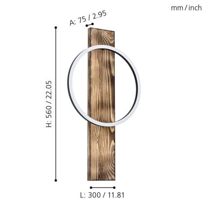 Eglo 99353 - LED Väggbelysning BOYAL LED/12W/230V