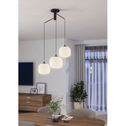 Eglo 99368 - Ljuskrona med snöre MANTUNALLE 3xE27/40W/230V