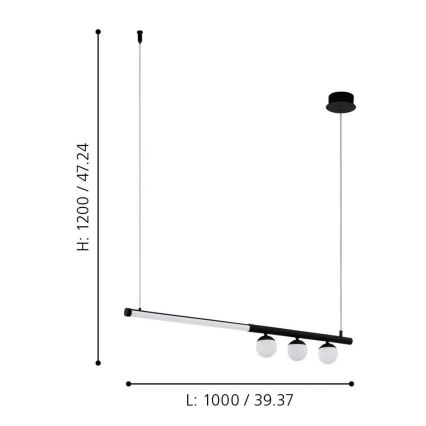Eglo 99376 - LED Ljuskrona med snöre PHIANEROS LED/22W/230V