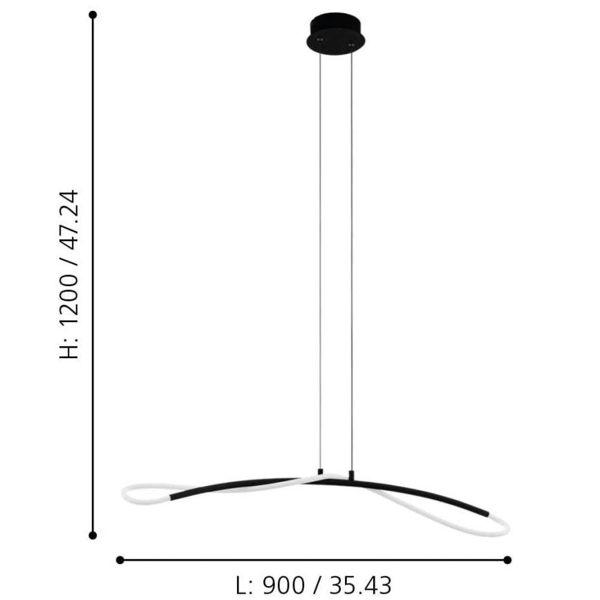 Eglo 99382 - LED Ljuskrona med snöre EGIDONELLA LED/20W/230V