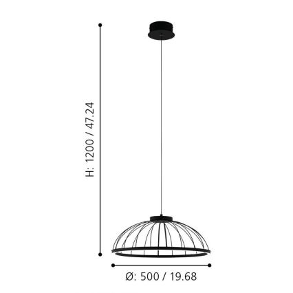 Eglo 99403 - LED Ljuskrona med snöre BOGOTENILLO LED/27W/230V