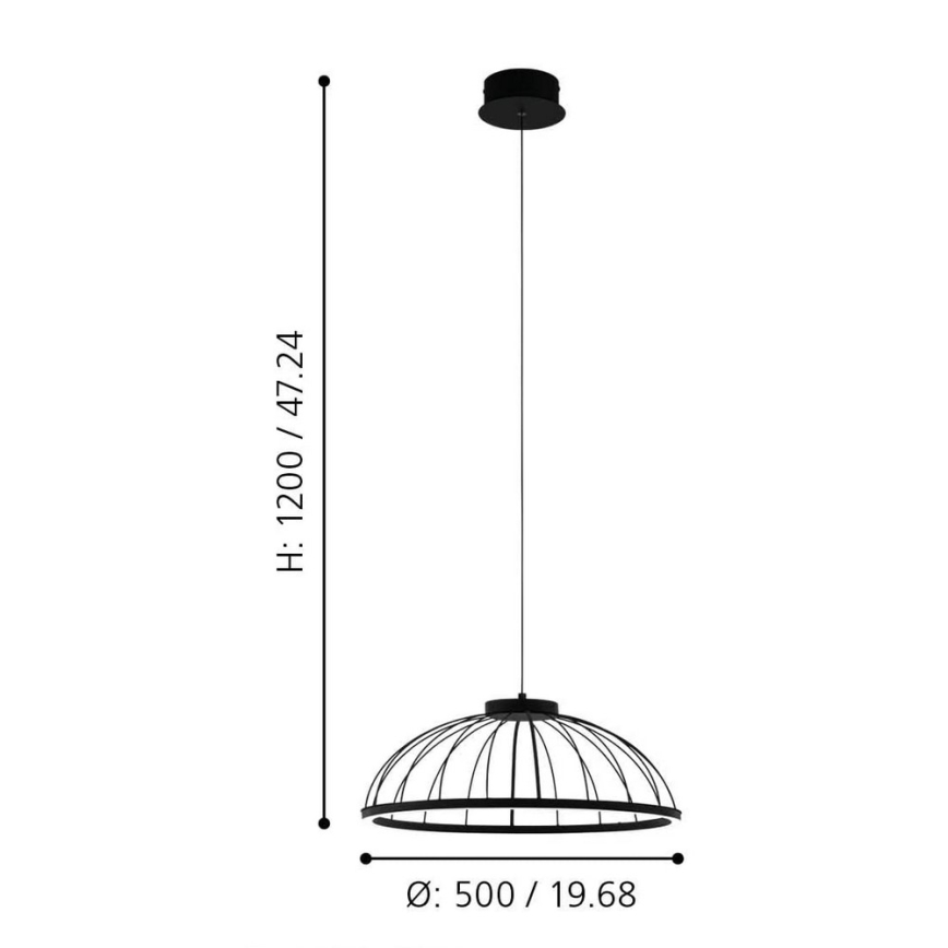 Eglo 99403 - LED Ljuskrona med snöre BOGOTENILLO LED/27W/230V