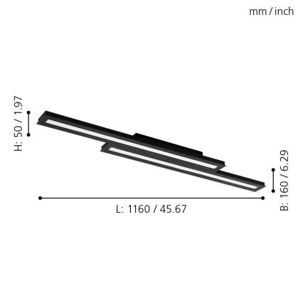 Eglo 99411 - LED RGB Dimbar Takbelysning SALITERAS-C 2xLED/10W/230V