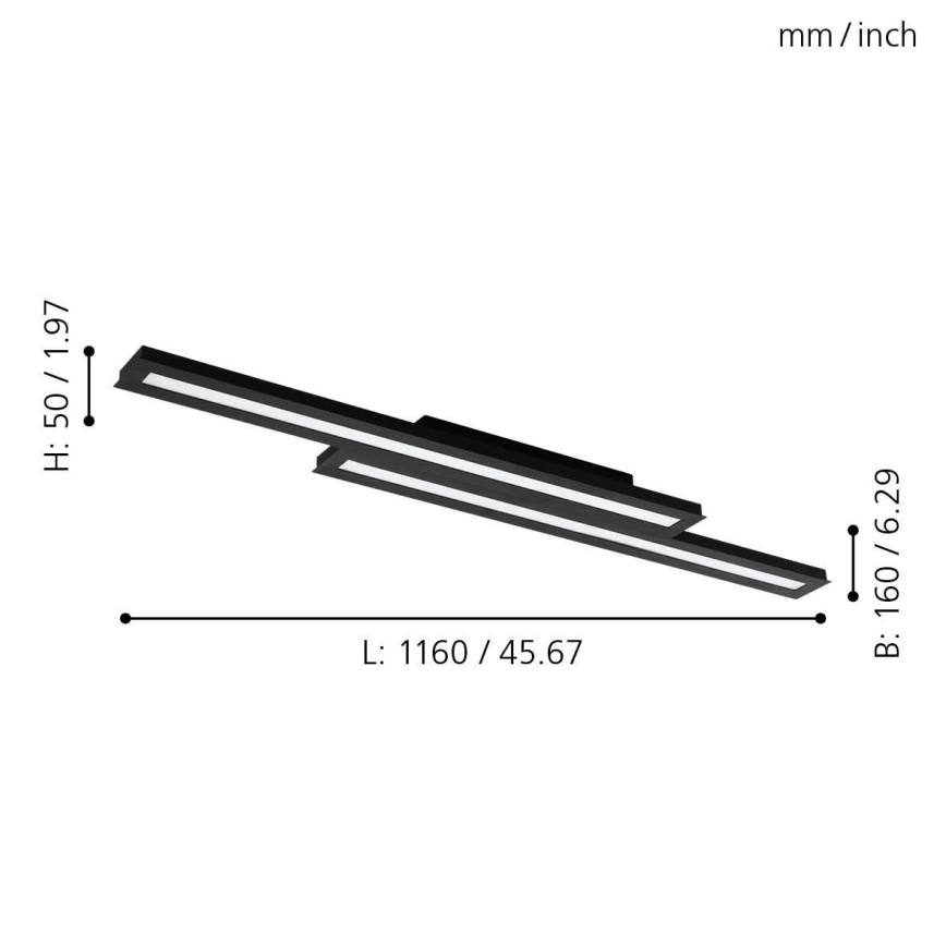 Eglo 99411 - LED RGB Dimbar Takbelysning SALITERAS-C 2xLED/10W/230V