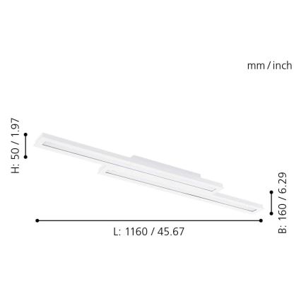Eglo 99412 - LED RGB Dimbar Takbelysning SALITERAS-C 2xLED/10W/230V