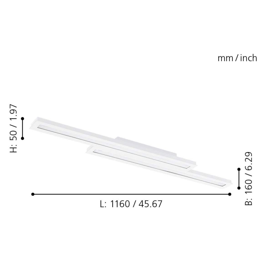 Eglo 99412 - LED RGB Dimbar Takbelysning SALITERAS-C 2xLED/10W/230V