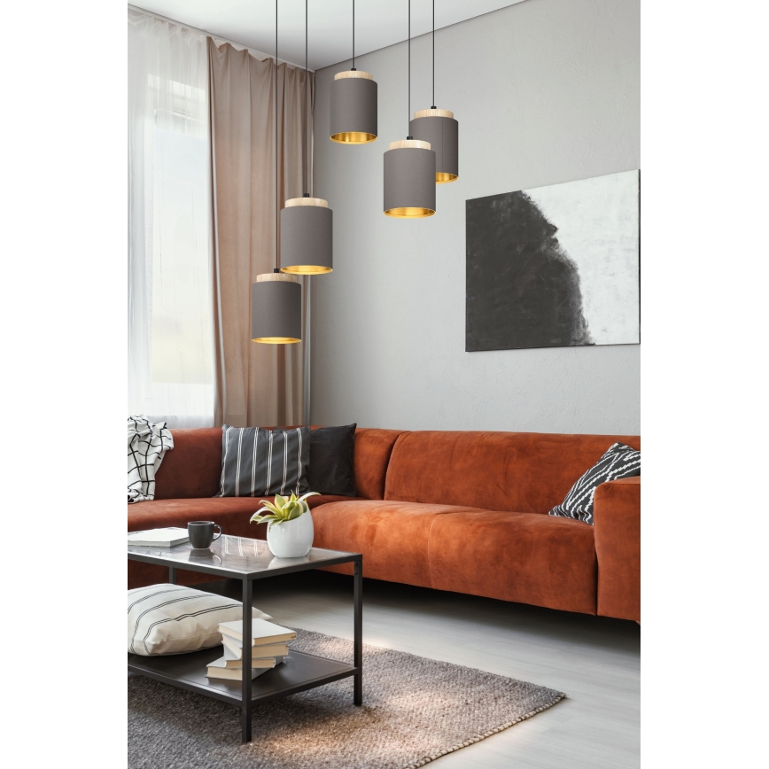Eglo - Ljuskrona med textilsladd 5xE27/40W/230V spindel