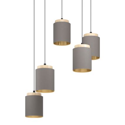Eglo - Ljuskrona med textilsladd 5xE27/40W/230V spindel