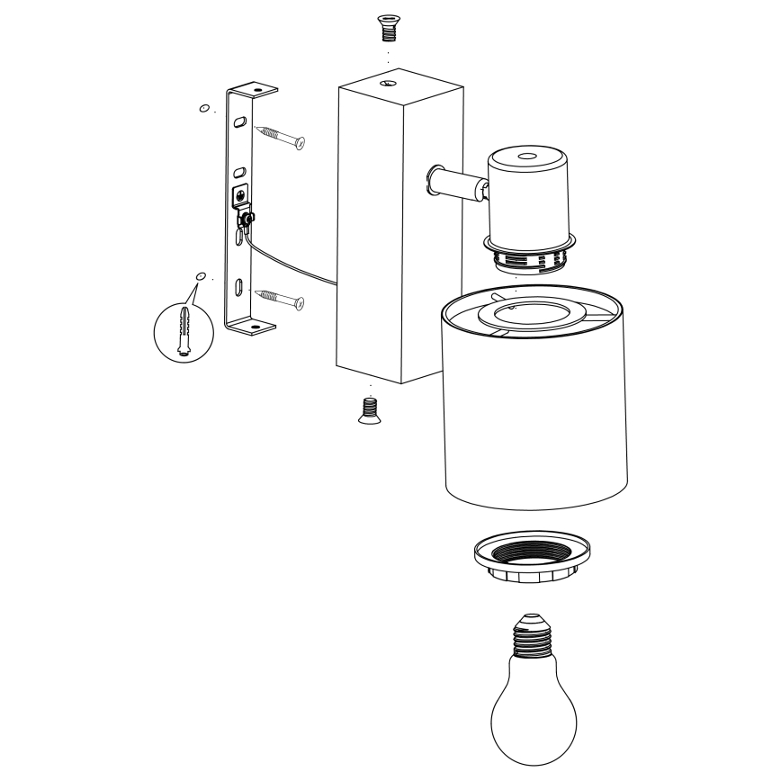 Eglo - Vägglampa  1xE27/10W/230V