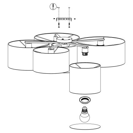 Eglo - Taklampa 6xE27/40W/230V