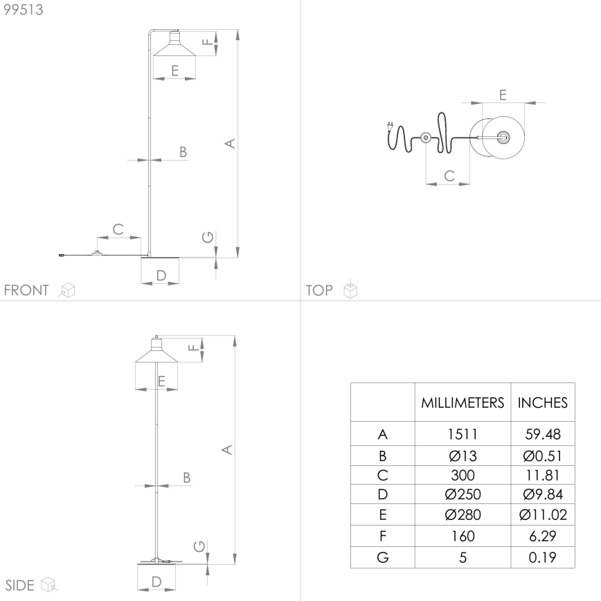 Eglo - Golvlampa  1xE27/28W/230V