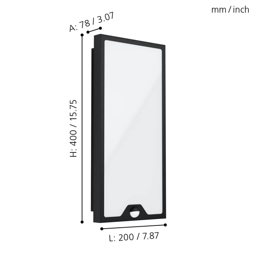 Eglo - Utomhus LED vägglampa  med sensor   LED/16W/230V IP44