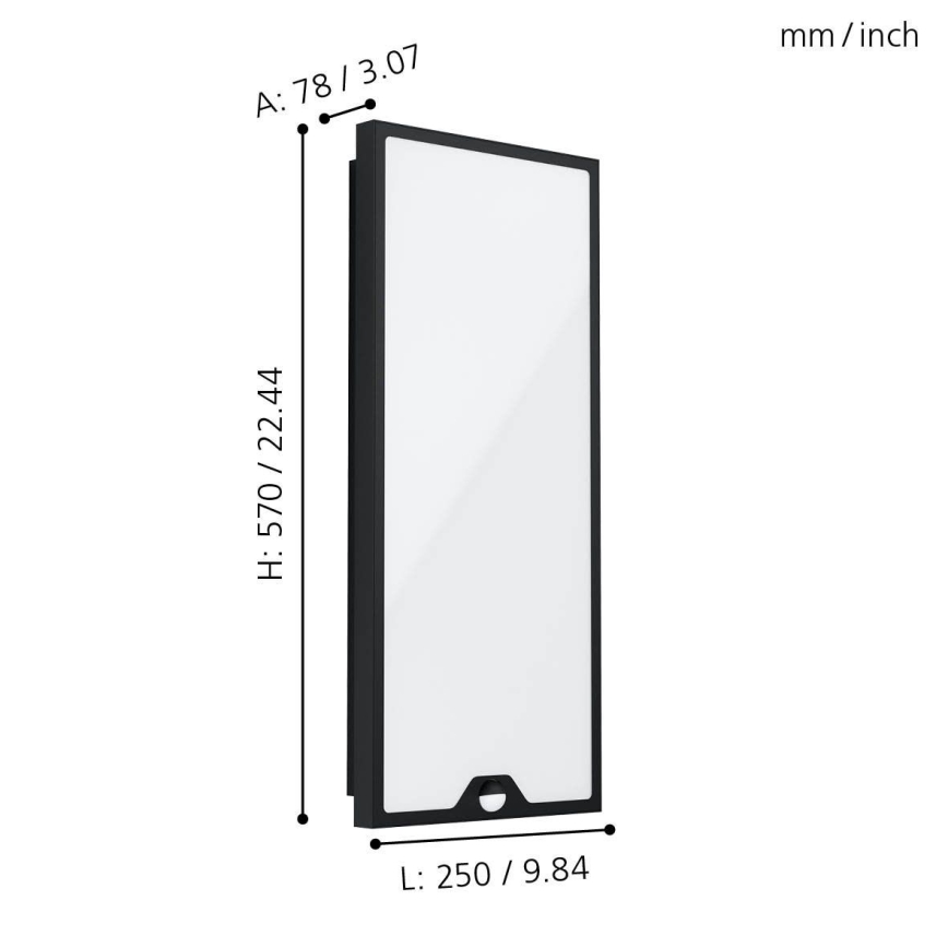 Eglo - Utomhus LED vägglampa  med sensor   LED/18,5W/230V IP44