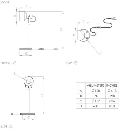 Eglo - Bordslampa  1xE27/28W/230V