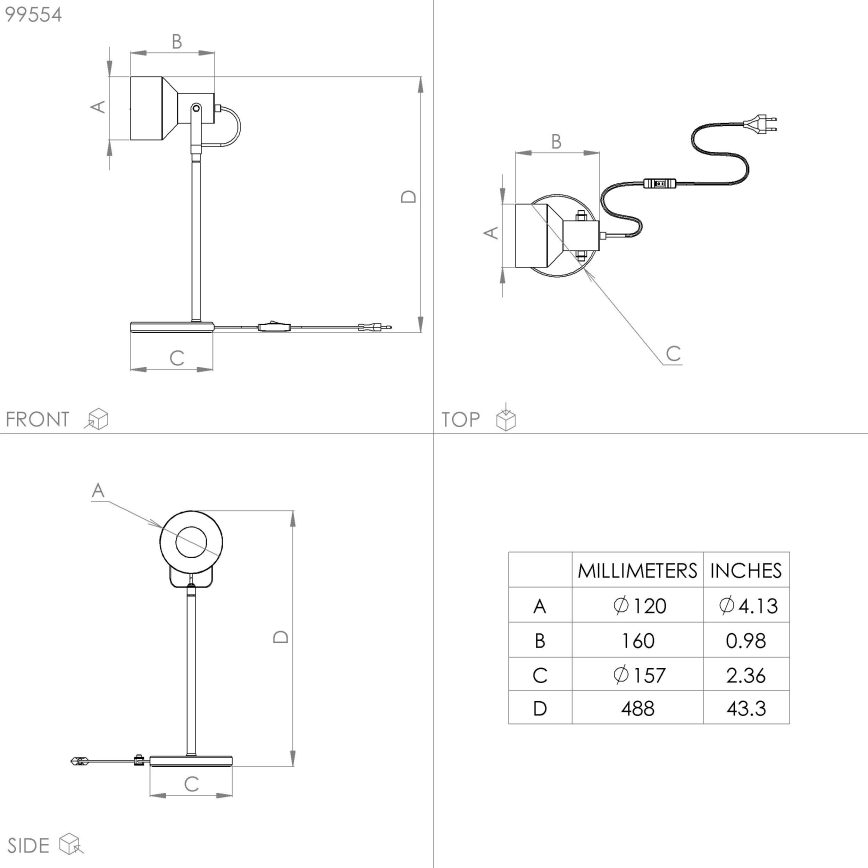 Eglo - Bordslampa  1xE27/28W/230V