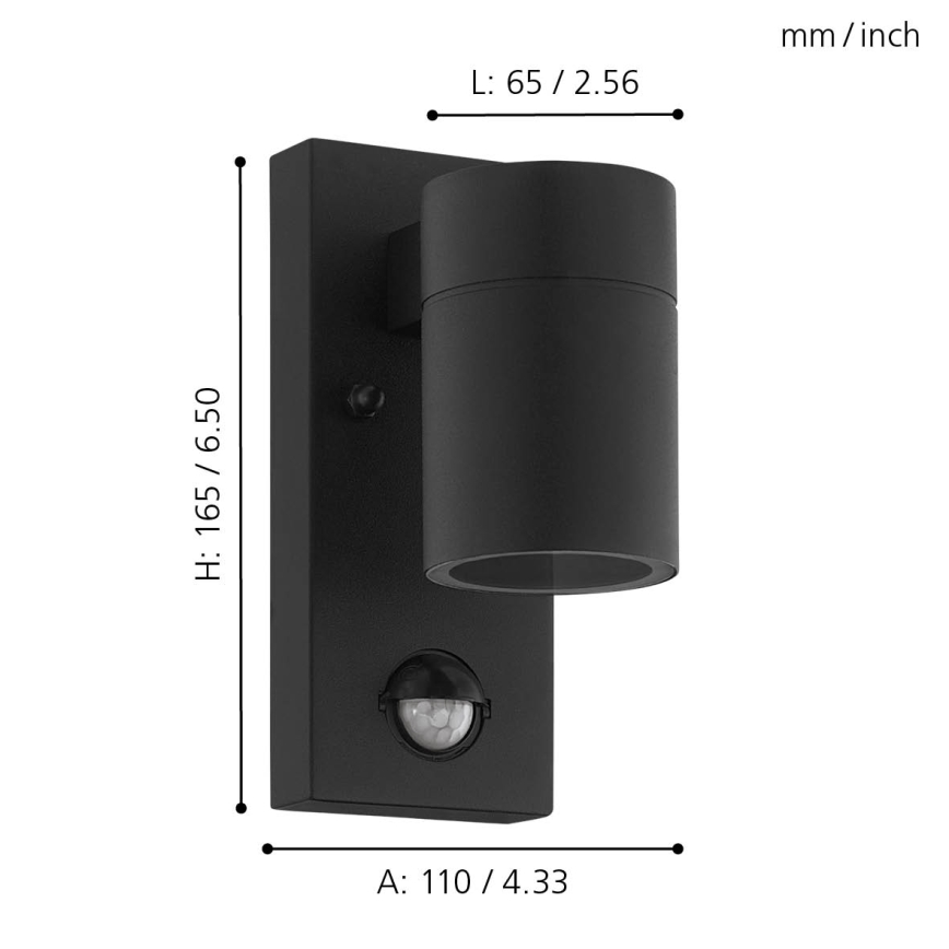 Eglo - LED Utomhus väggbelysning med en sensor 1xGU10/3W/230V IP44