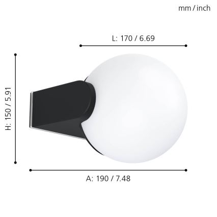 Eglo - Utomhus väggbelysning 1xE27/15W/230V IP44