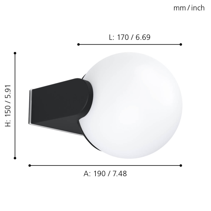 Eglo - Utomhus väggbelysning 1xE27/15W/230V IP44